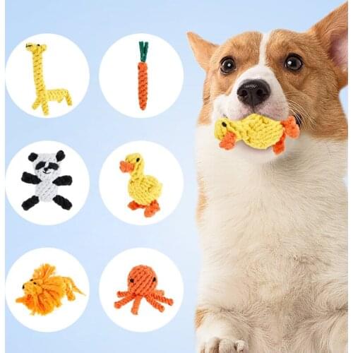 Dog Rope Chew Toys Cute Funny Small Animals Giraffe Panda Lion Octopus Shape Cotton Ropes Dogs Pet Tooth Health Toy Supply