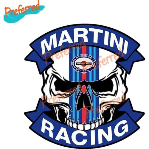 Funny Martini RACING Skull Vinyl Sticker Graphic Auto Motorcycle Tuning Decal Reflective Car Stickers Die Cutting