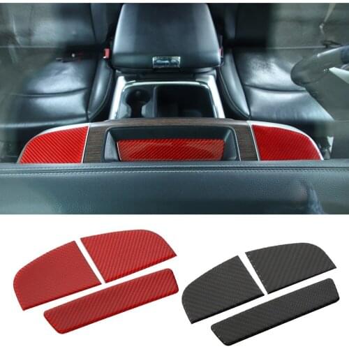 Real Carbon Fiber Interior Mouldings Center Console Upper Storage Box Mat Cover Sticker for Dodge Ram 2010-2015 Car Accessories