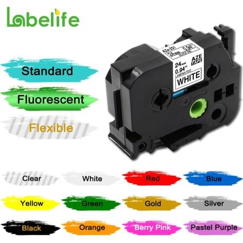 Labelife TZe-251 TZe-651 Compatible Label Tape for Brother P-Touch PT-P710BT PTP750W Label Maker Label Tape 24mm Laminated White