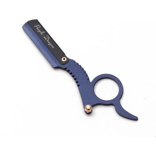 1Pcs Purple Dragon Brand Stainless Razor Shaving Barber Tools Hair Razor Add Blades Black Shaving Knife Hair Removal Tools Z6111