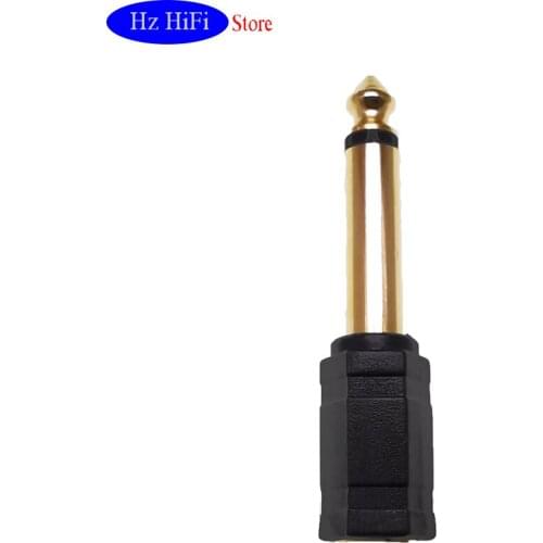 1PCS Gilded 6.35MM MonoTo 3.5MM Jack Headphone Adaptor Connector Converter 6.3mm Audio Head Microphone Earphone Adapter
