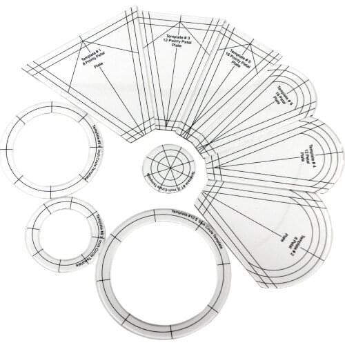 10pcs Regular Plate Template Patchwork Stencils Quilt Ruler DIY Tool