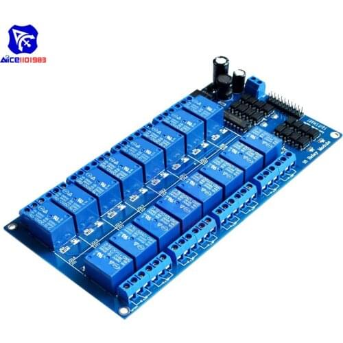 DC 5V/12V 16 Channel Relay Module with Optocoupler Protection LM2576 Power Board for Arduino PIC ARM DSP for Smart Home Control