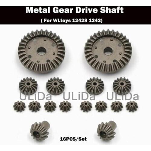 16PCS/SET Durable Use 12T 24T 30T Motor Driving Gear Kits Set for WLtoys 12428 12423 RC Car Model Parts
