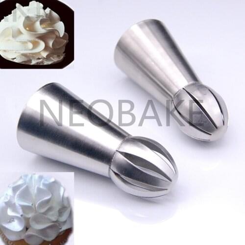 2PCS/SET Sphere Ball Shape Cream Stainless Steel Icing Piping Nozzles Pastry Tips Cupcake Buttercream Bakeware Bake Tool