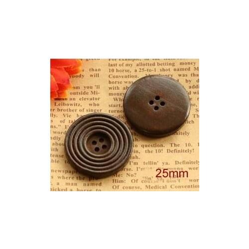 20pcs/lot Dark brown wooden buttons 30mm Scarpbooking sewing wooden button (SS-1749)
