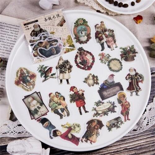 40pcs Scrapbooking Stickers Vintage INS Japanese Paper Decorative for Scrapbooking Calendars Arts Diy Crafts Christmas Sticker