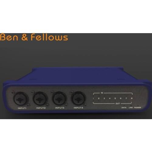 521015 Dante Audio Transmitter/converter( Analog+Digital ) 8 in 8 out DSP Dante Audinate Interface with XLR and Gain Control