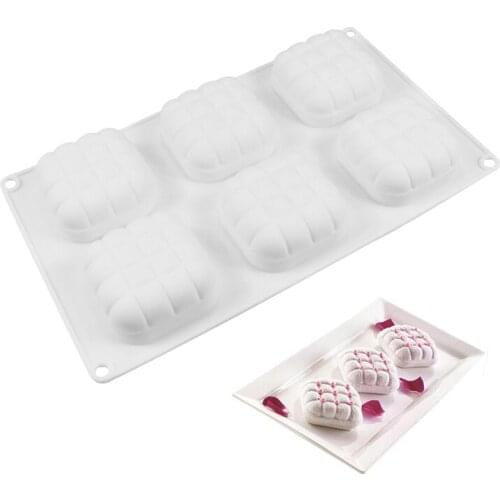 6 Cavity Silicone Pillow Cake Fondant Chocolate Molds For Mousse Dessert Baking Decorating Bakeware Accessories