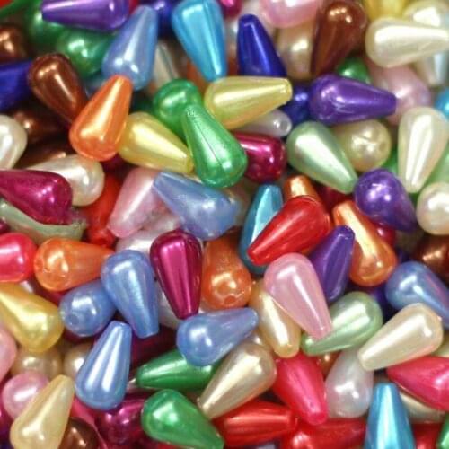 500Pieces 6X10mm Acrylic Waterdrop Spacer Beads ABS Pearls For Jewelry Making DIY Findings Fit Bracelet Necklace