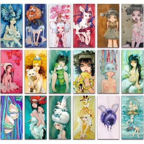 DIY Diamond painting Cartoon sexy beauty girl tree sheep bird Full Diamond embroidery mosaic animal fish fox octopus giraffe bee