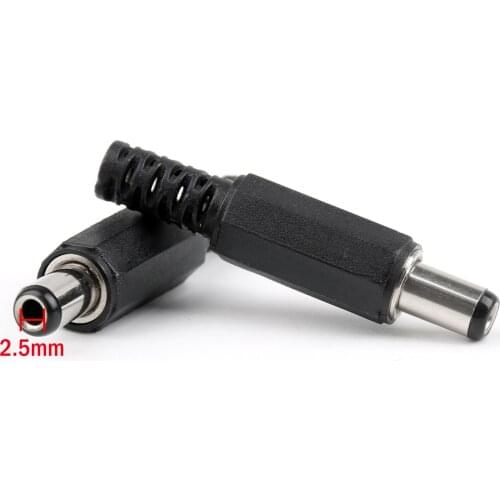 Artudatech 25 Pcs /100 Pcs Dc 5.5mm X 2.5mm Barrel Dc Power Plug Connector For CCTV Jack Accessories Parts