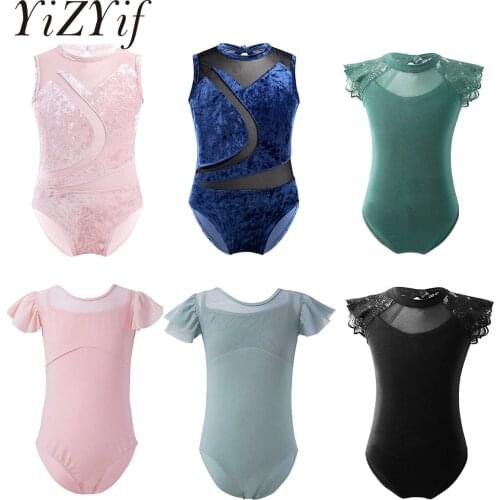 Ballet Leotard Girls Teens Gymnastics Leotards Sleeveless Soft Comfortable Pleuche Mesh Splice Cutout Back Ballet Dance Jumpsuit