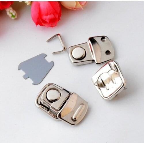 Free Shipping 10 Sets Metal Hook Box Latches Clasp Bag Box Lock Purse Lock Silver Tone 32x20mm J2825