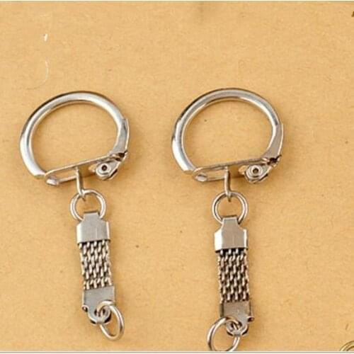 100pcs/lot Fashion Alloy Antique Bronze Plated Key Chains&Rings Fit European Bead 6cm 845