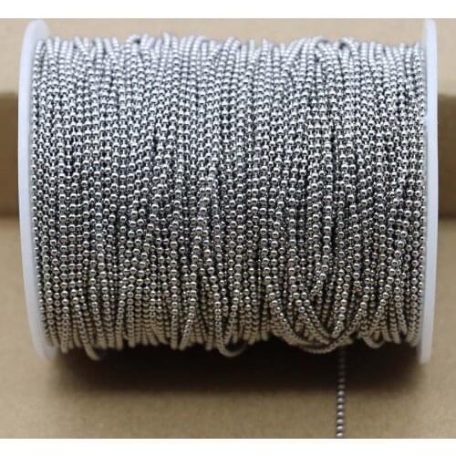 1 Pack/lot 1.5 2.0 2.4 3.2 4 6 8mm Stainless Steel Bead Ball Bead Chains & Connector Clasps For DIY Necklace Jewelry Making