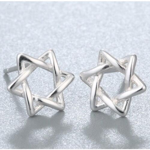CHENGXUN 2020 Trend Pierced Star Twist Heptagram Stud Earrings for Women Bijoux Pentagrams Ear Jewelry Girl Teens Gift