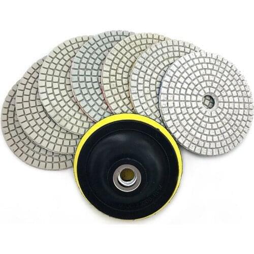Flexible Diamond Polishing Pad 80/100mm Polishing Pad Marble Granite Wet Polishing Pad 7Pcs/Set
