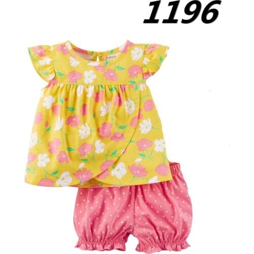 Cotton Infant Baby Girls Clothing Sets Children Pajamas Sets Toddler Floral Pajamas Sleepwear Homewear Nightwear Kids Clothes