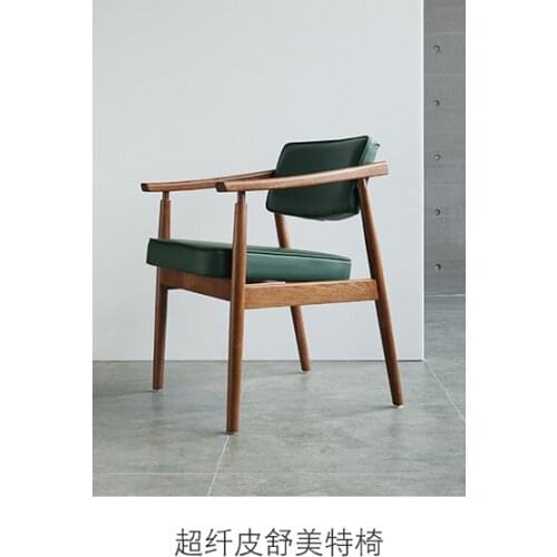Customized Technology Bushumet Solid Wood Dining Chair Nordic Desk Chair Home Makeup Chair Cafe Back Office Stool