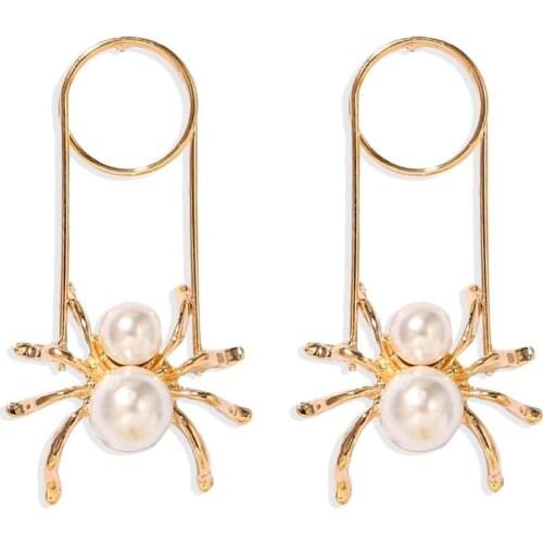 Dvacaman Personality Irregular Metal Drop Earrings for Women Trendy Special CZ Simulated Pearl Statement Earrings Jewelry Party