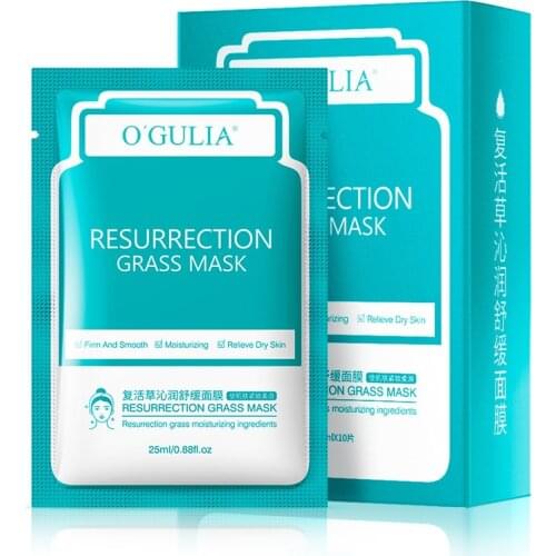 Resurrection grassy face mask moisturizing refreshing mask repair facial skin Sheet mask skin care Whole Face Acne Treatment
