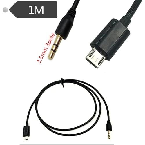 Mobile phone car audio AUX cable USB micro Android interface to DC3.5 audio cable 1 m