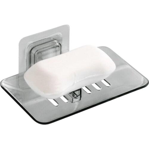 Punch-free Wall Hanging Crystal Soap Box Bathroom Household Soap Storage Shelves