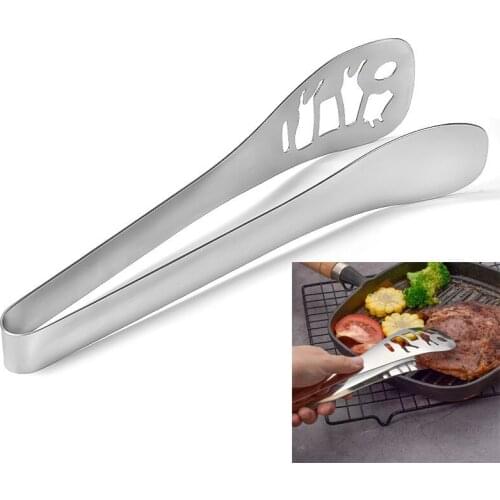 Stainless Steel Non Slip Food Tongs Meat Salad Bread Serving Tongs For Barbecue Kitchen Accessories Cooking Utensils