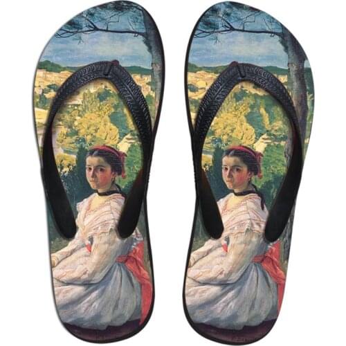 New Style Art Painting 2021 Female flip flops Soft casual Vogue shoes Women summer outdoor indoor sandals slippers beach shoes