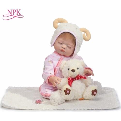 NPK 2017 NEW lifelike full silicone reborn baby girl dolls lovely doll gift for kids