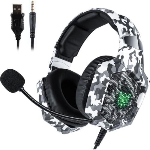 ONIKUMA K8 Gaming Headset Wired Stereo Headphones Noise-canceling With Mic LED Lights Earphones For PS4 XBox One PC Laptop Table