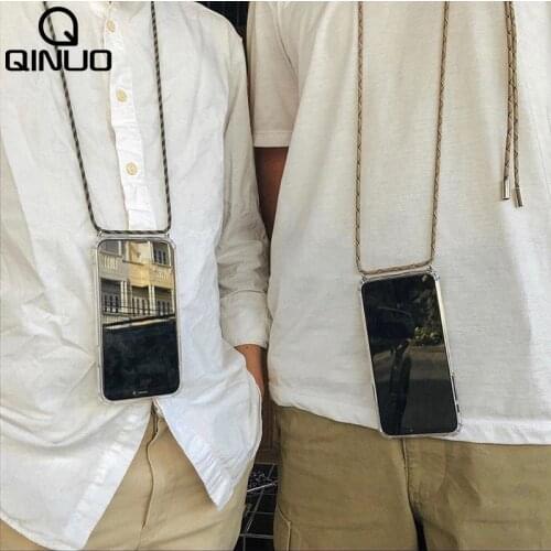 Clear Case With Crossbody Lanyard Carry Cord Chain For Xiaomi Mi 9 SE 8 Lite 8SE Redmi Note 8T Pro Necklace Shoulder Strap Cover