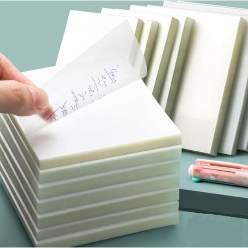 50 Sheets/Set Transparent Sticky Waterproof Notes With Stickers Daily To Do List Memo Notepad Paper for School Office Stationery