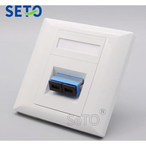 SeTo 86 Type Double Ports Optical SC connectors Outlet Wall Plate Socket Keystone Faceplate SC Mount with SC coupler