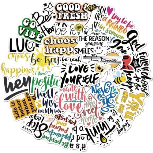 10/50Pcs Motivational Phrases Sticker Inspirational Life Quotes Waterproof DIY Laptop Phone Study Room Scrapbooking Graffiti