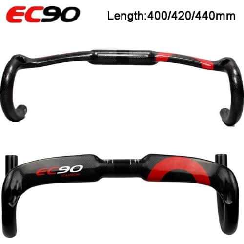 EC90 Full Carbon Fiber Bicycle Bandlebar Ultralight Bent Bar 31.8mm Road Bicycle Handlebar 3K 400/420/440mm Bike Racing Drop Bar