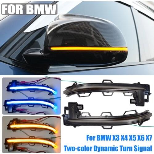 2PCS Dynamic Turn Signal LED Light Flowing Water Blinker Flashing Indicator For BMW X3 X4 X5 X6 X7 G01 G02 G05 G06 G07
