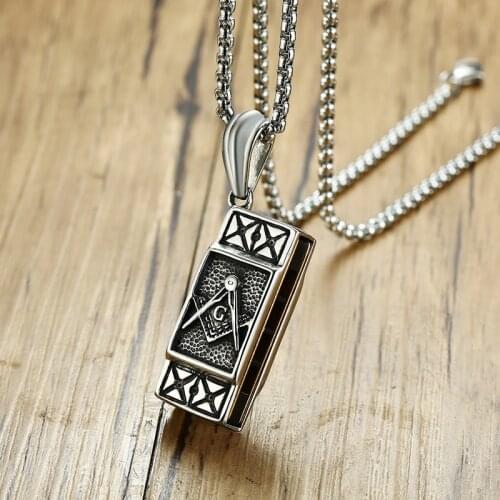 Hip Hop Jewelry Vintage Masonic Design Harmonica Necklace in Stainless Steel Musical Necklace