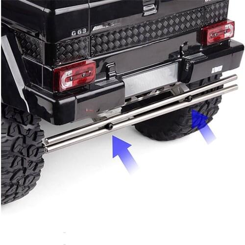  Rear Bumper Durable Stainless Steel Rear Bar Chassis Armor Modification with Bottom Guard Kit for TRX6 Benz G63 Model Car