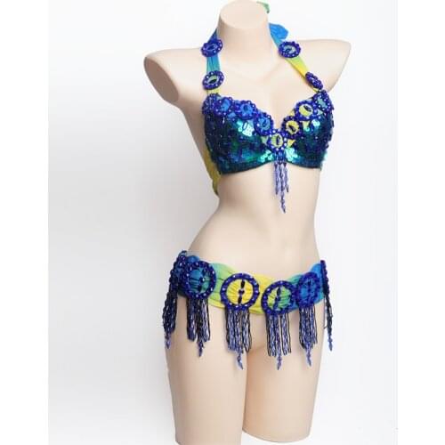 Hot 2021 Womens belly dance costume fashion belly dancing wear Sexy Night dance bellydance wear Performance Bra Belt WY7112