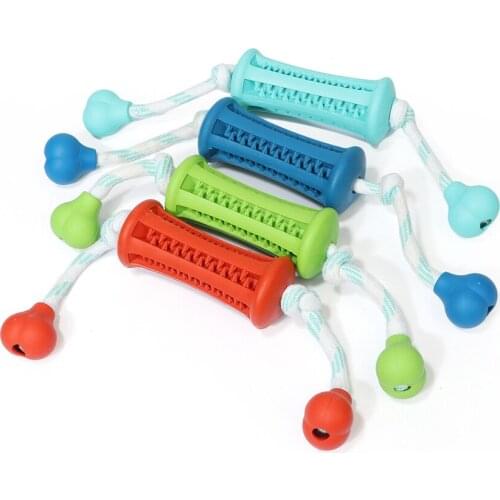 Pet Dogs Chew Molar Rubber Toys dog leakt food through Rope Resistant to Bite Interactive Toy for small large Dog to Clean Tooth
