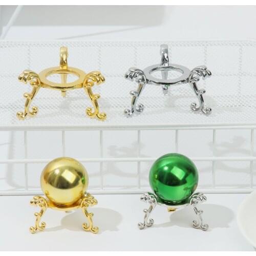 1Pc Figurine Crystal Ball Base Handicraft Desktop Ornaments Photography Props Display Stand Sphere Stone Support Metal Holder