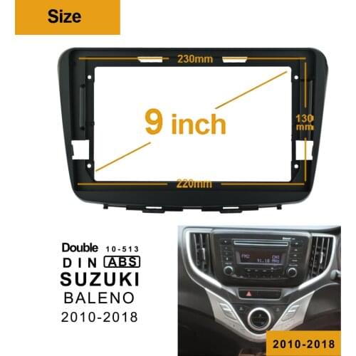 1din 2Din Car DVD Only Frame Audio Fitting Adaptor Dash Trim Kits Facia Panel 9inch For SUZUKI BALENO 2010-2018 Radio Player