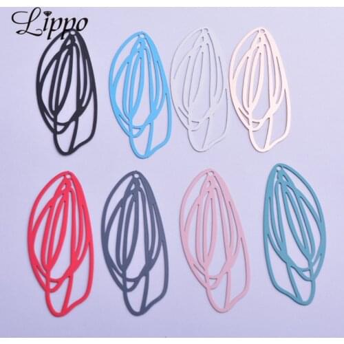 30pcs AB6259 20*50mm Big Size Rose gold Filigree Charms Brass Pendant