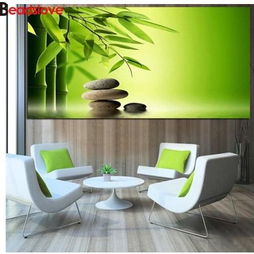 Diamond painting stitch cross Zen Stones Bamboo Water Feng Shui diamond embroidery full drill mosaic rhinestone large painting