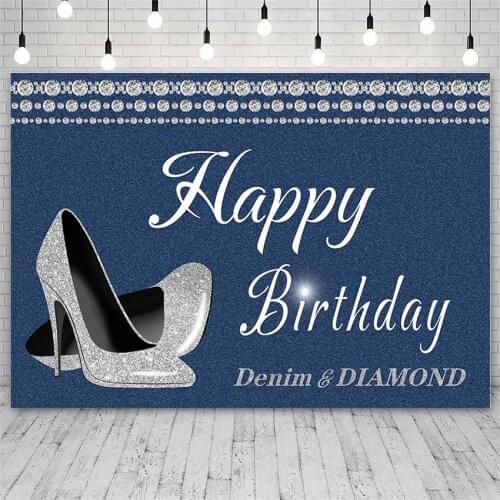 Avezano Customized Backdrop Birthday Party Silver High Heels Photography Background Photo Studio Photozone Photocall Decor Props