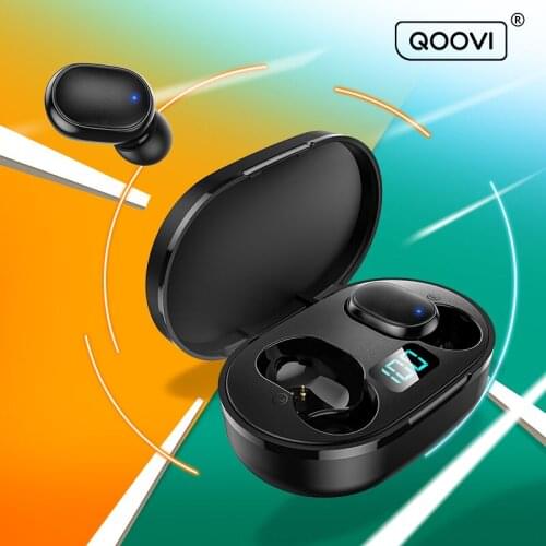 QOOVI TWS E6S Pro Bluetooth Earphone Wireless Headphones 3D Stereo Bass HIFI Waterproof Earbuds Gaming Headset With microphone