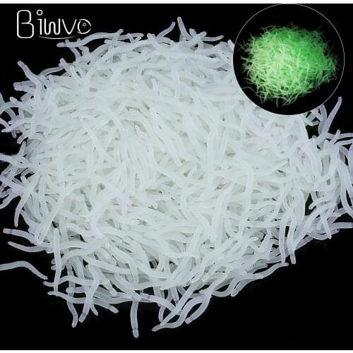 BIWVO 50Pcs 100Pcs 35MM Artifici Bait Worm Soft Lure Minnow Tackle Goods For Sea Fishing Pike Swimbait Accessories